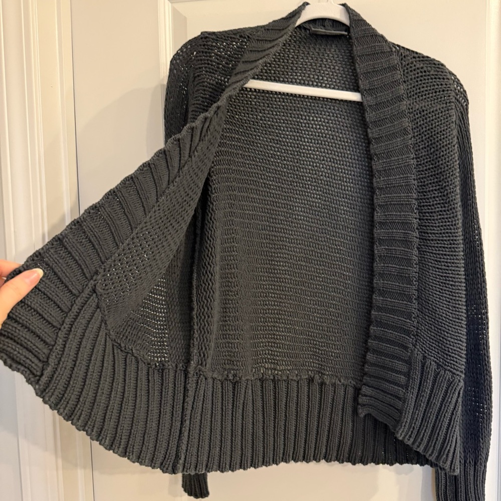 Wooden Ships Chunky Open Knit Grey Cardigan (S/M) - Picture 7 of 7